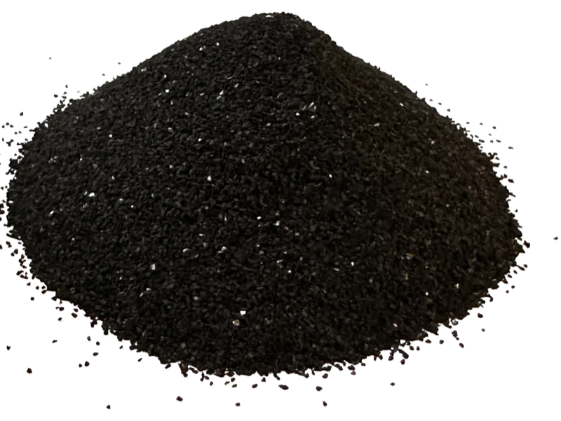 Pile of FHA black granular hydroxyapatite adsorbent